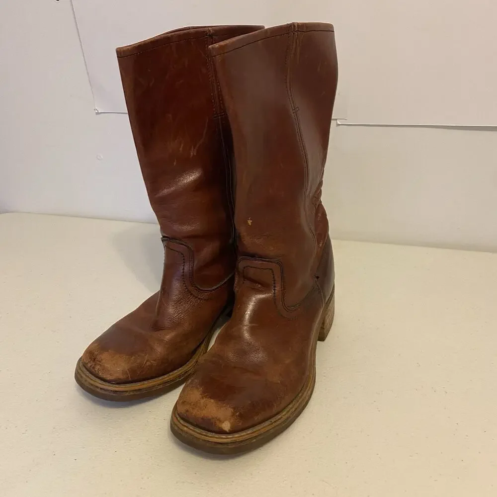 Vintage Goodyear Neolite Brown Leather Boots Oil Chemigum Proof Women Size 7